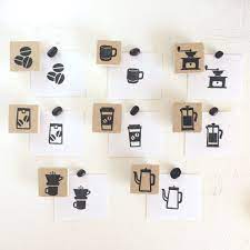 コーヒーアイコンスタンプセット ver 2 ただのやまもと文具店 powered by base はんこ 手作り スタンプセット はんこ