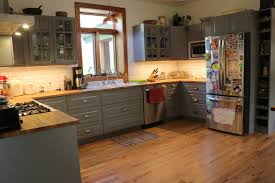 This was a kitchen with zero counter space and nothing really dividing it from the living room except for a table and chairs. Ikea Bodbyn Doors And Butcher Block Countertops Transitional Kitchen Minneapolis By Inspired Kitchen Design Houzz