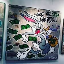 Love The Bunny Artist Be Like Bugsbunny Take The Money And Run Artbasel Miami Artbaselmiami Art Twitter Graffiti Art Small Canvas Art Street Art