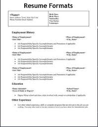 Types Of Resume Format Resume Format Examples Resume Format Download Resume Format Free Download
