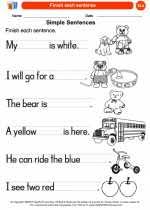 Using worksheets means facilitating pupils to be able to solution questions about topics they have learned. Simple Sentences English Language Arts Worksheets And Study Guides Kindergarten