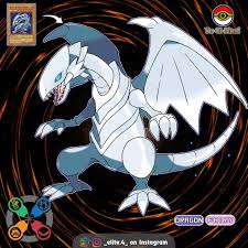 A Closer Look To The Blue Eyes White Dragon Pokemon Pokemon Yugioh Crossover Pokemonart Digitalart Pokemongo Fakemon Pokemon White Dragon Pokemon Moon
