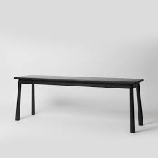 Bench ebony thick 3 bench with backrest in natural solid ebony wood from macassar. Lena Nordic Dining Bench Black Vaunt Design