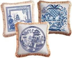 These cross stitch patterns are ideal for use as embellishments on clothing, pillowcases, napkins, greeting cards and holiday projects. Blue Willow Cross Stitch Kit Pillows My Design42
