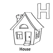 H coloring pages are a fun way for kids of all ages to develop creativity, focus, motor skills and color recognition. Vector Alphabet Letter H Coloring Page House Stock Vector Illustration Of Vector House 99609470
