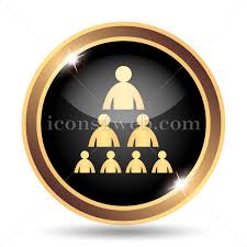 Organizational Chart With People Gold Icon