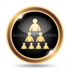 organizational chart with people gold icon