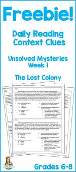 Daily Reading Context Clues Week 1 Context Clues Reading Comprehension Worksheets Daily Reading