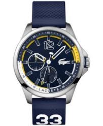 Lacoste Men S Capbreton Blue Rubber Strap Watch 46mm 2010897 Macys Com Lacoste Erkek Lacoste Erkek Saat