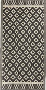 Ib laursen teppich creme mit hellblau streifen. Ib Laursen Teppich Muster Recyclingplastik Schwarz 90 X 180 Cm