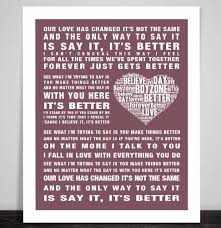 Boyzone Better Song Lyrics Music Word Art Poster Print Wedding Valentine Love Best Song Lyrics Word Art Poster Music Words