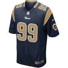 Latest on de aaron donald including news, stats, videos, highlights and more on nfl.com. Nfl Football T Shirt Los Angeles Rams Aaron Donald 99 Navy Trikot Jersey Sport Freizeit Bekleidung
