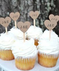 Kraft Heart Wedding Cupcake Toppers Kraft Custom Initial Cupcake Toppers Wedding Heart C Wedding Cupcake Toppers Wedding Cupcakes Wedding Cakes With Cupcakes