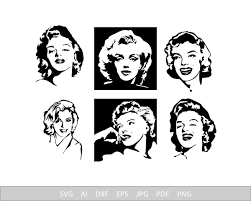 Cheers to katerina limpitsouni for making this lovely marilyn monroe illustration available for download. Marilyn Monroe Svg Woman Svg Files For Cricut Beautiful Dxf Etsy Stencils For Wood Signs Photoshop Backgrounds Svg Files For Cricut