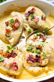 Cremiges Honig Senf Hahnchen Mit Bacon Kochkarussell Rezept Rezepte Einfache Gerichte Honig Senf