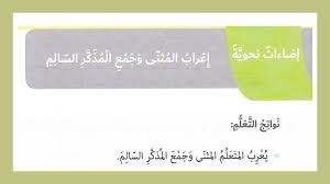 حل درس إعراب المثنى وجمع المذكر السالم لغة عربية صف سادس فصل ثاني مدرستي الامارتية