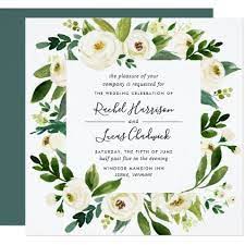 Alabaster Floral Frame Wedding Invitation Square Zazzle Com Square Wedding Invitations Floral Wedding Invitations Jewish Wedding Invitations