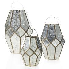Audrey Lantern Accent Decor Mercury Glass Lantern Glass Candle Lantern Mercury Glass Candles
