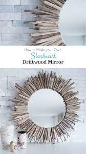 A Beautiful Rustic Round Mirror Framed By Pieces Of Driftwood Check Out The Step By Step Tutorial Diy Living Room Decor Diy Home Decor Projects Handmade Home