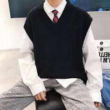 Cotton knit vest $365.00 $365.00 $365.00. V Collar Sweater M 2xl Korean College Style Sweater Vest For Men Ins V Neck Knitted Tops Shopee Philippines