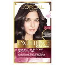 This hair dye kit is available in a color palette ranging from ash blonde to chocolate brown to jet black. L Oreal Loreal Paris Excellence Creme 3 Dark Brown Hair Colour Shopee Malaysia