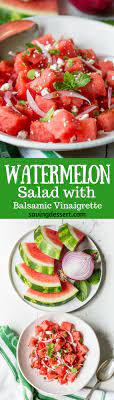 Watermelon Salad With Balsamic Vinaigrette Recipe Watermelon Salad Salad Watermelon Recipes