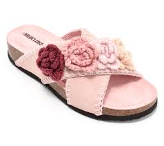 Women'S Muk Luks Slide Sandals With Buckle Straps Velvet Pink Size 8 | Ebay