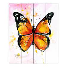 Unique limited edition prints and graphic design products for modern home and interiors. Dianochedesigns Monarch Butterfly Unframed Print On Wood Wayfair