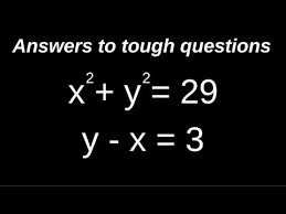 Solutions for systems of equations. How To Solve A Simultaneous Quadratic And Linear Equation Youtube