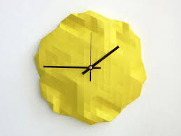 Geometry Inspired Faceted Wall Clock Individually Hand Cast In Resineach Faceted Wall Clock Is Formed In A Flexible Tessellated Wall Clock Clock Clock Design