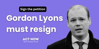 Sign Now: Gordon Lyons Resign as Communities Minister
