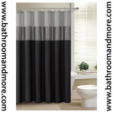 Black And Silver Striped Curtains Black And Gray Fabric Shower Curtain With Metallic Silver Accent Stripe Home Garden Bath Black Shower Curtains Silver Shower Curtain Gray Shower Curtains