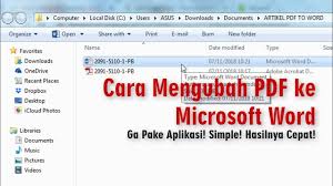 Cara Mengubah Pdf Ke Microsoft Word Microsoft Aplikasi