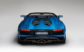 Download Wallpapers Lamborghini Aventador S Roadster 2018 Rear View Blue Aventador Supercar New Cars Italian Cars Lamborghini Besthqwallpapers Com Lamborghini Aventador Roadsters Roadster Car