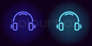 63 neon blue icons for ios iphone aesthetic theme. Blue And Light Blue Neon Headphones Stock Vector Colourbox