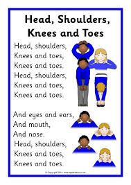 Head Shoulders Knees And Toes Song Sheet Sb10974 Sparklebox Nursery Rhymes Lyrics Kindergarten Songs Nursery Rhymes Songs