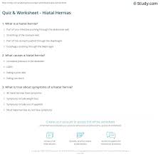 Hiatus hernia, as it is commonly called. Quiz Worksheet Hiatal Hernias Study Com