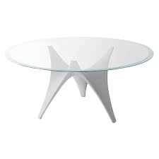 Diamètre 120 cm x hauteur 76 cm disponibilités: Molteni C Table Ronde Arc O 160 Cm Blanc Verre Trasparente Extraclair Et Ciment Myareadesign It