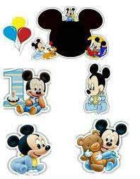 Mickey mouse birthday cake age candles cake topper party decorations supplies. Mickey First Birthday Free Printable Cake Toppers Oh My Baby