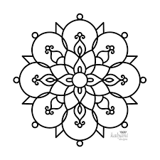 Five Rangoli Colouring Pages Printable Digital Sheets Coloring Pages Colouring Pages Hand Illustration