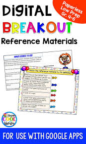 Digital Breakout Reference Materials Review Students Will Use Technology To Review Different Reference Online Learning Tools Library Skills Online Education