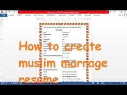 All fields already given with. Muslim Marriage Resume How To Create Muslim Marriage Resume Biodata For Marriage Contant In Resume Youtube
