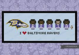 Go cross stitch crazy with our huge selection of free cross stitch patterns! Baltimore Ravens American Football Team Digital Cross Stitch Pattern