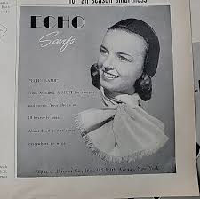 1947 Women's Echo Lamb Scarf From Scotland vintage Fashion ad