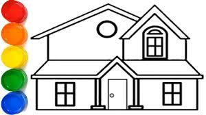 How To Draw A Beautiful House For Beginners House Drawing And Coloring House Drawing Drawings Beautiful Homes #house_drawing easy tutorial for drawing a house and house wall paint. beginners house drawing and coloring