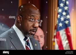 United States Senator Raphael G. Warnock (Democrat of Georgia) offers  remarks during the Senate Democrat's policy luncheon press conference at  the US Capitol in Washington, DC, USA, Tuesday, July 26, 2022. Photo