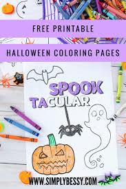 School's out for summer, so keep kids of all ages busy with summer coloring sheets. Free Printable Halloween Coloring Pages Simply Bessy