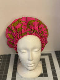 Pink Cheetah Satin Bonnet
