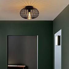 Small hallway flush mount ceiling light prismatic crystal 1 bulb postmodern flush light in clear. Modern Black Flush Mount Light Fixture Industrial Metal Cage Semi Flush Mount Ceiling Light For Hallway Living Room Kitchen Entryway Farmhouse Pricepulse