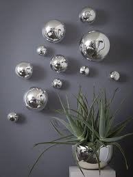 Wall Spheres Silver Set Of 11 Wall Spheres Silver Wall Decor Silver Wall Art
